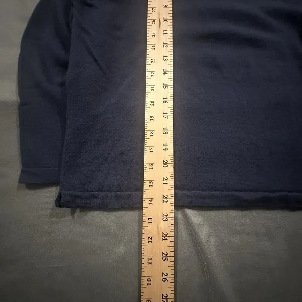Banana Republic Sweater Mens L Extra Fine Italian Merino Wool Polo Pullover Navy